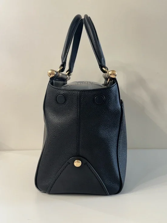 Coach Black Leather Satchel with Gold Hardware and Detachable Strap - Picture 6 of 9